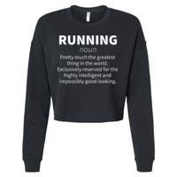 Running Funny Definition Funny 5k Marathon Runner Gift Cropped Pullover Crew