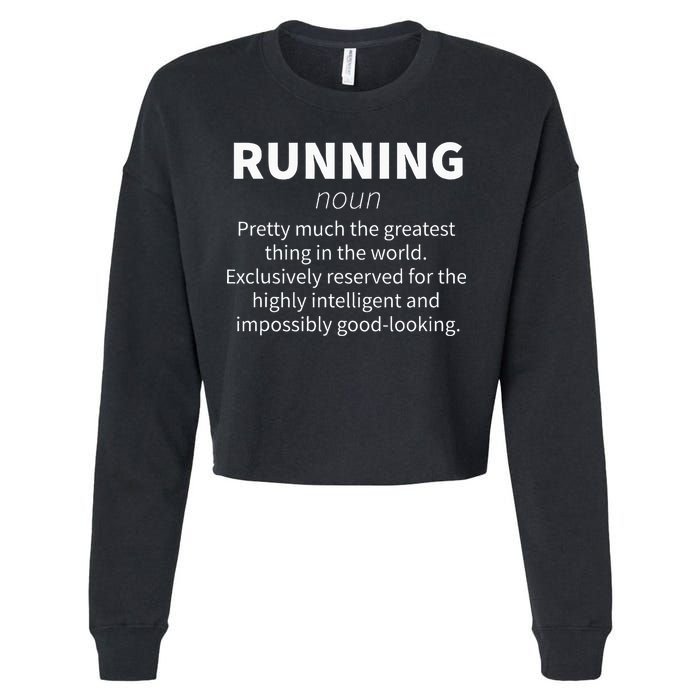 Running Funny Definition Funny 5k Marathon Runner Gift Cropped Pullover Crew