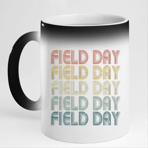 Retro Field Day For Teacher Student Fun Day 2024 11oz Black Color Changing Mug