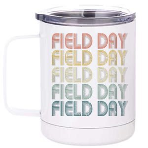 Retro Field Day For Teacher Student Fun Day 2024 12 oz Stainless Steel Tumbler Cup