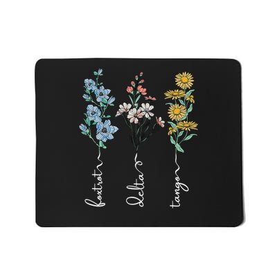 Retro Foxtrots Deltas Tangos Flower Mousepad