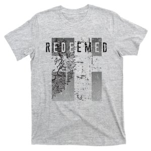 Redeemed Faded Distressed Grunge Lion With Cross Christian T-Shirt