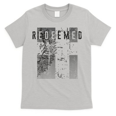 Redeemed Faded Distressed Grunge Lion With Cross Christian T-Shirt