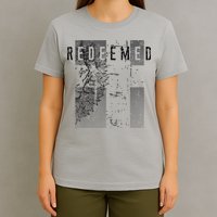 Redeemed Faded Distressed Grunge Lion With Cross Christian T-Shirt