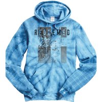 Redeemed Faded Distressed Grunge Lion With Cross Christian Tie Dye Hoodie