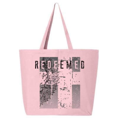 Redeemed Faded Distressed Grunge Lion With Cross Christian 25L Jumbo Tote