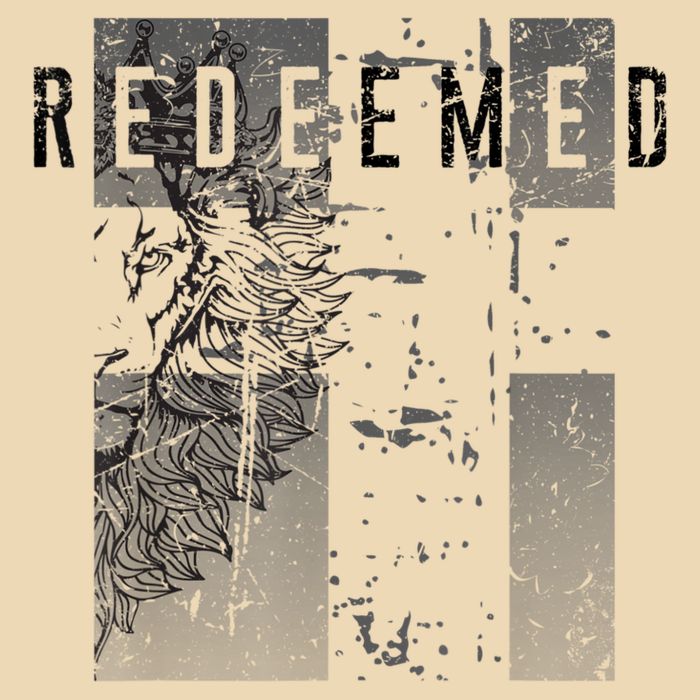 Redeemed Faded Distressed Grunge Lion With Cross Christian Drawstring Bag