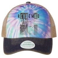 Redeemed Faded Distressed Grunge Lion With Cross Christian Legacy Tie Dye Trucker Hat