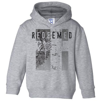 Redeemed Faded Distressed Grunge Lion With Cross Christian Toddler Hoodie