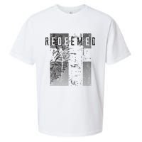Redeemed Faded Distressed Grunge Lion With Cross Christian Sueded Cloud Jersey T-Shirt
