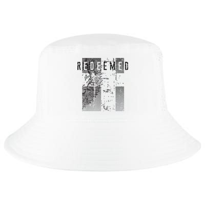 Redeemed Faded Distressed Grunge Lion With Cross Christian Cool Comfort Performance Bucket Hat