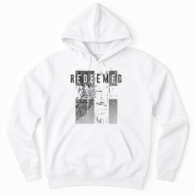 Redeemed Faded Distressed Grunge Lion With Cross Christian Hoodie