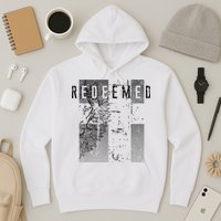 Redeemed Faded Distressed Grunge Lion With Cross Christian Hoodie