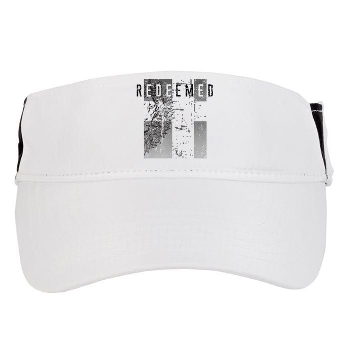 Redeemed Faded Distressed Grunge Lion With Cross Christian Adult Drive Performance Visor