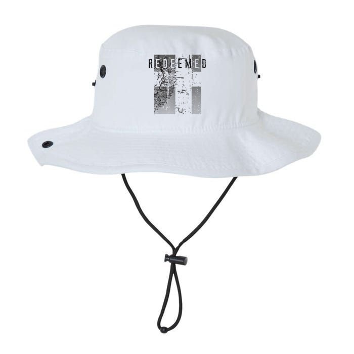 Redeemed Faded Distressed Grunge Lion With Cross Christian Bucket Hat