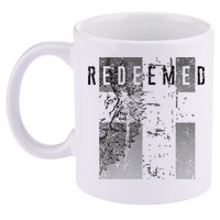 Redeemed Faded Distressed Grunge Lion With Cross Christian 11oz C Handle Ceramic Mug