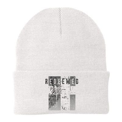 Redeemed Faded Distressed Grunge Lion With Cross Christian Beanie