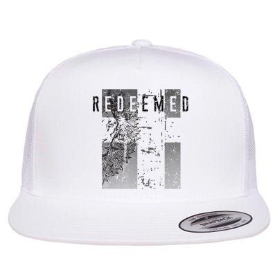 Redeemed Faded Distressed Grunge Lion With Cross Christian Flatbill Hat