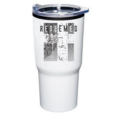 Redeemed Faded Distressed Grunge Lion With Cross Christian Tumbler