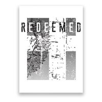 Redeemed Faded Distressed Grunge Lion With Cross Christian Poster