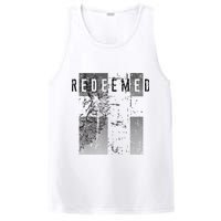 Redeemed Faded Distressed Grunge Lion With Cross Christian PosiCharge Competitor Tank