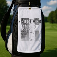 Redeemed Faded Distressed Grunge Lion With Cross Christian Golf Towel