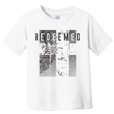Redeemed Faded Distressed Grunge Lion With Cross Christian Toddler T-Shirt