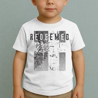 Redeemed Faded Distressed Grunge Lion With Cross Christian Toddler T-Shirt