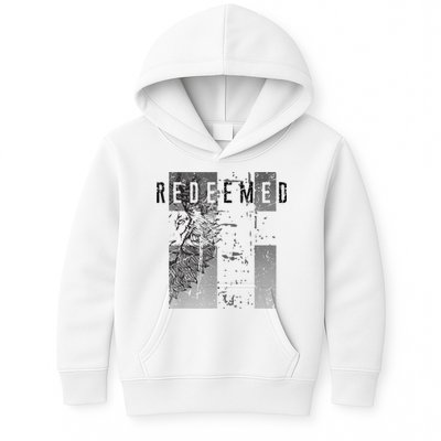 Redeemed Faded Distressed Grunge Lion With Cross Christian Kids Hoodie