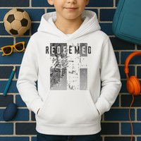 Redeemed Faded Distressed Grunge Lion With Cross Christian Kids Hoodie