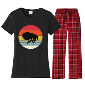 Retro Flea Design Exterminator Fleas Women's Flannel Pajama Set