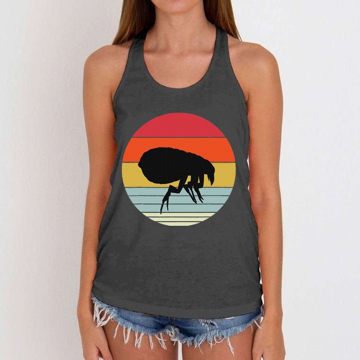 Retro Flea Design Exterminator Fleas Women's Knotted Racerback Tank