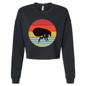 Retro Flea Design Exterminator Fleas Cropped Pullover Crew