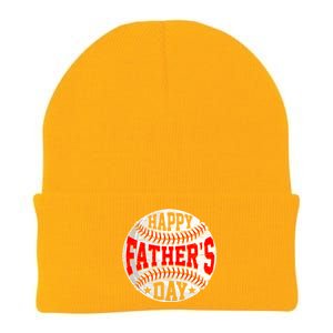 Retro Fathers Day Baseball Dad Papa Grandpa From Son Gift Knit Cap Winter Beanie