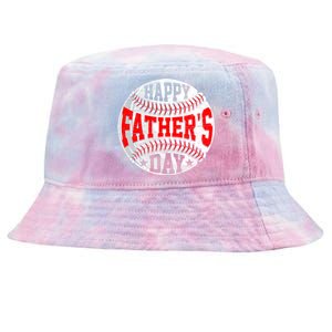 Retro Fathers Day Baseball Dad Papa Grandpa From Son Gift Tie-Dyed Bucket Hat