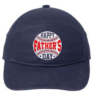 Retro Fathers Day Baseball Dad Papa Grandpa From Son Gift 7-Panel Snapback Hat