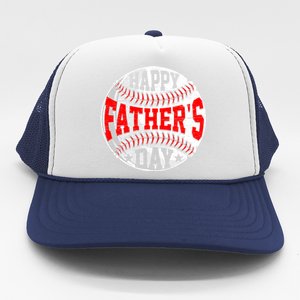 Retro Fathers Day Baseball Dad Papa Grandpa From Son Gift Trucker Hat