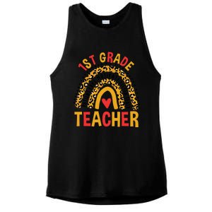 Rainbow First Day Of School 1St Grade Teacher Gift Ladies PosiCharge Tri-Blend Wicking Tank