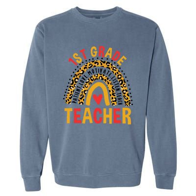 Rainbow First Day Of School 1St Grade Teacher Gift Garment-Dyed Sweatshirt