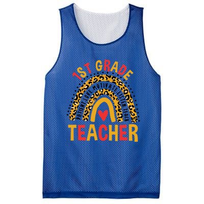 Rainbow First Day Of School 1St Grade Teacher Gift Mesh Reversible Basketball Jersey Tank