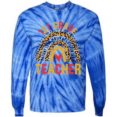 Rainbow First Day Of School 1St Grade Teacher Gift Tie-Dye Long Sleeve Shirt