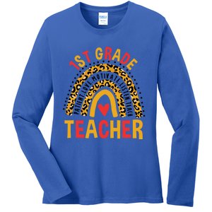 Rainbow First Day Of School 1St Grade Teacher Gift Ladies Long Sleeve Shirt