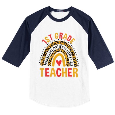 Rainbow First Day Of School 1St Grade Teacher Gift Baseball Sleeve Shirt