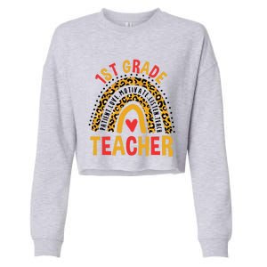 Rainbow First Day Of School 1St Grade Teacher Gift Cropped Pullover Crew