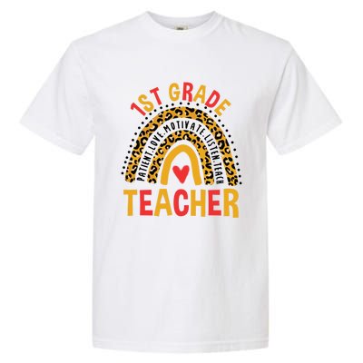 Rainbow First Day Of School 1St Grade Teacher Gift Garment-Dyed Heavyweight T-Shirt