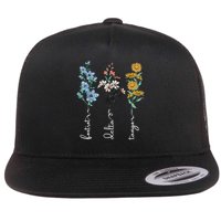 Retro Foxtrots Deltas Tangos Flower Flat Bill Trucker Hat