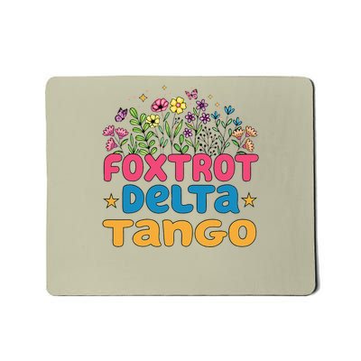 Retro Foxtrots Deltas Tangos Flower Mousepad