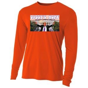 Retro Funny DaddyS Home Trump 2024 Stand With Trump Funny Gift Cooling Performance Long Sleeve Crew