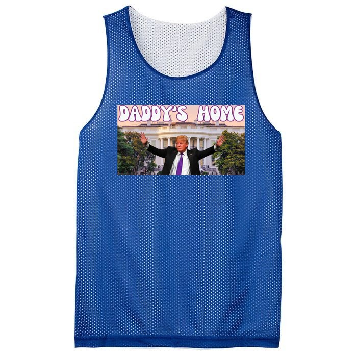 Retro Funny DaddyS Home Trump 2024 Stand With Trump Funny Gift Mesh Reversible Basketball Jersey Tank