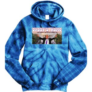 Retro Funny DaddyS Home Trump 2024 Stand With Trump Funny Gift Tie Dye Hoodie